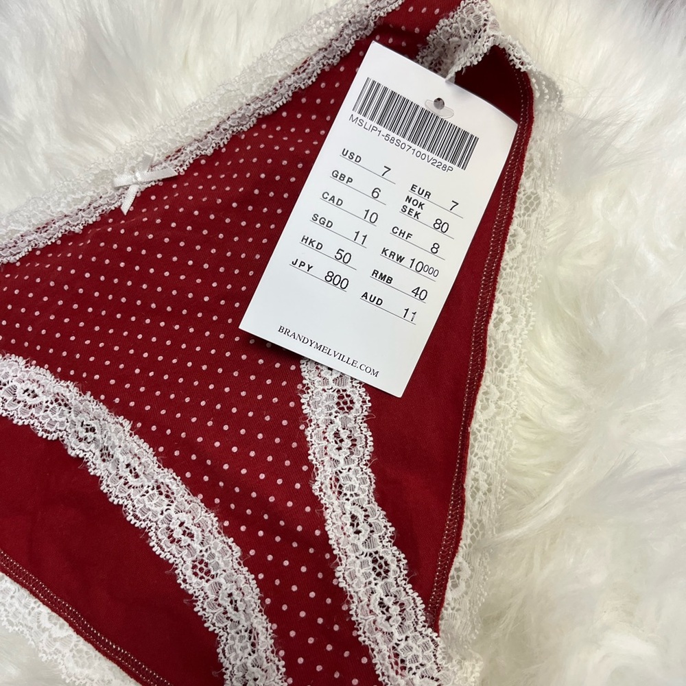 Brandy Melville Red Polka Dot Lace Panties